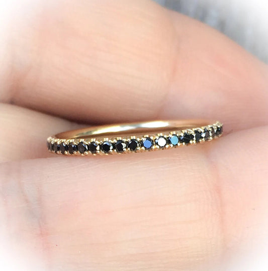 Reserved for Michele ONLY/ Pave Eternity Band with Alternating Black and Yellow Diaminds