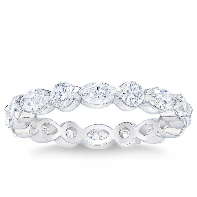 Reserved for Barbara ONLY/ Platinum Band with Round & Marquise Cut Diamonds/ 1 of 2 Payments