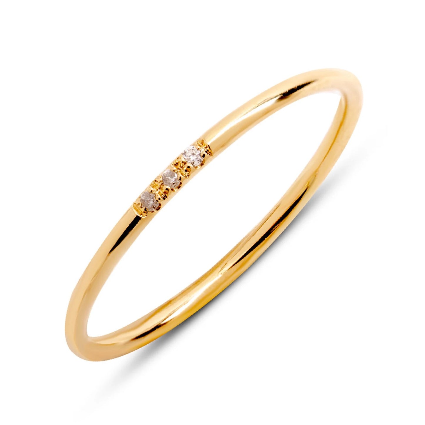 RESERVED LISTING FOR RYAN/ 18K Delicate Stacking Ring with 3 Diamonds