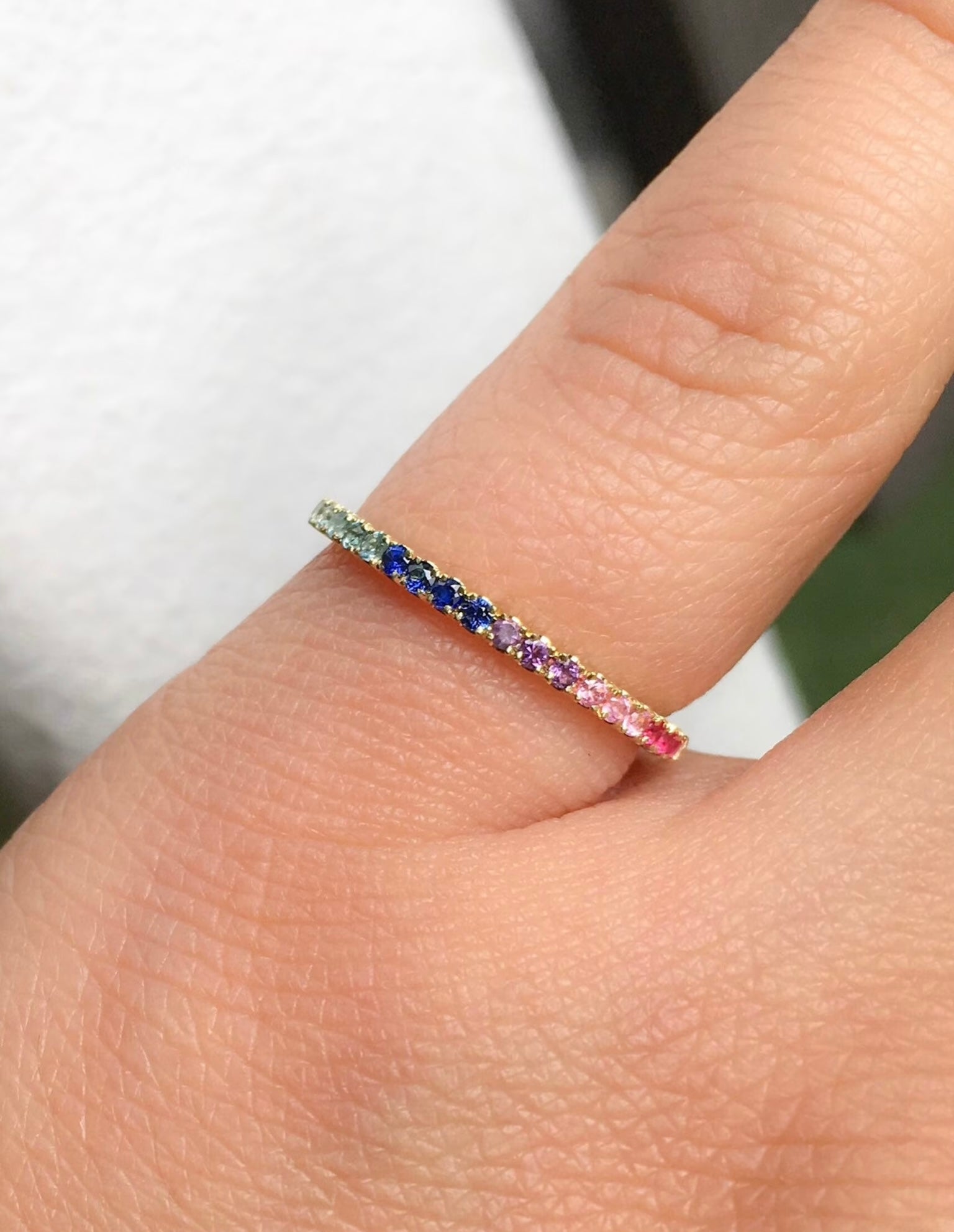 Rainbow hot sale pave ring