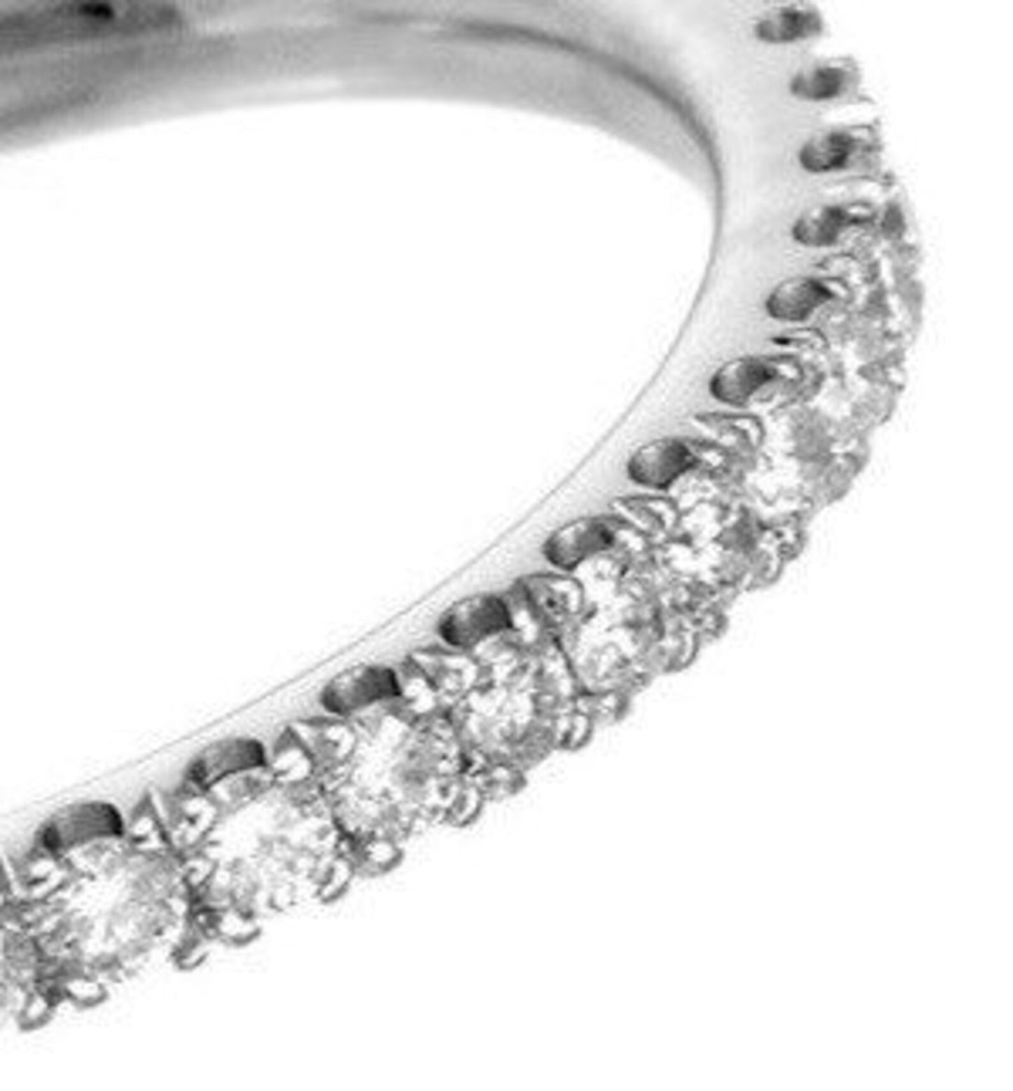 Reserved for Raquel/ 1.8mm 14K Natural Diamond 3/4 Eternity Pave Band