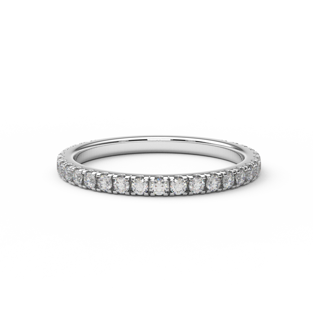 Reserved for Christa ONLY/ 2.5mm Platinum 3/4 Eternity Pave Band with Lab Grown Diamonds
