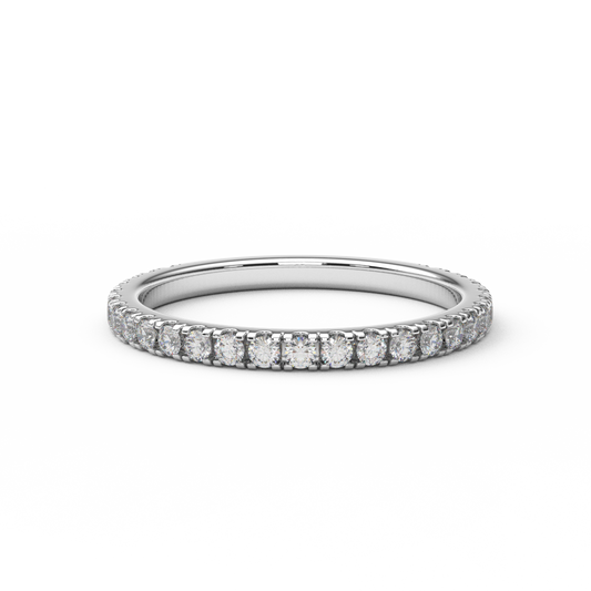 Reserved for Christa ONLY/ 2.5mm Platinum 3/4 Eternity Pave Band with Lab Grown Diamonds