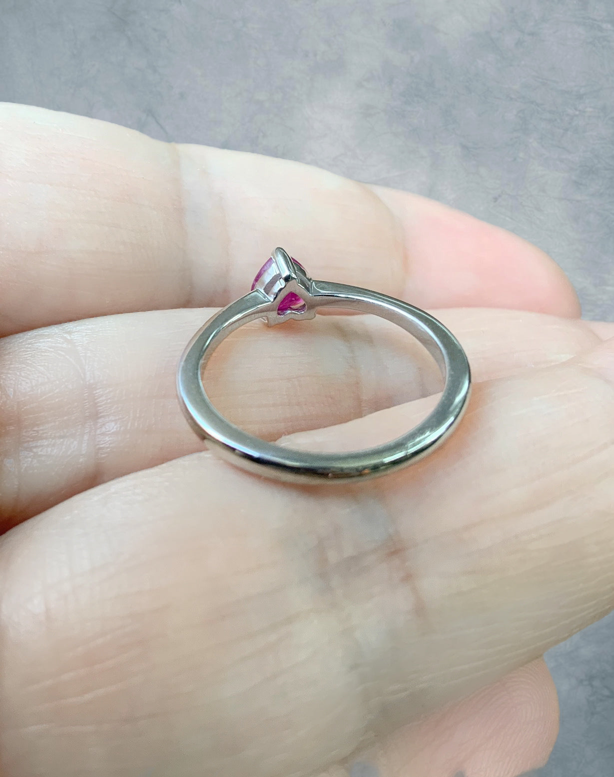 Ruby Heart Ring/ Solitaire Proposal Ring/ Heart Cut Ruby Engagement Ring/ Pink Red Heart Shaped Ruby July Birthstone Ring/ 14K 18K Platinum