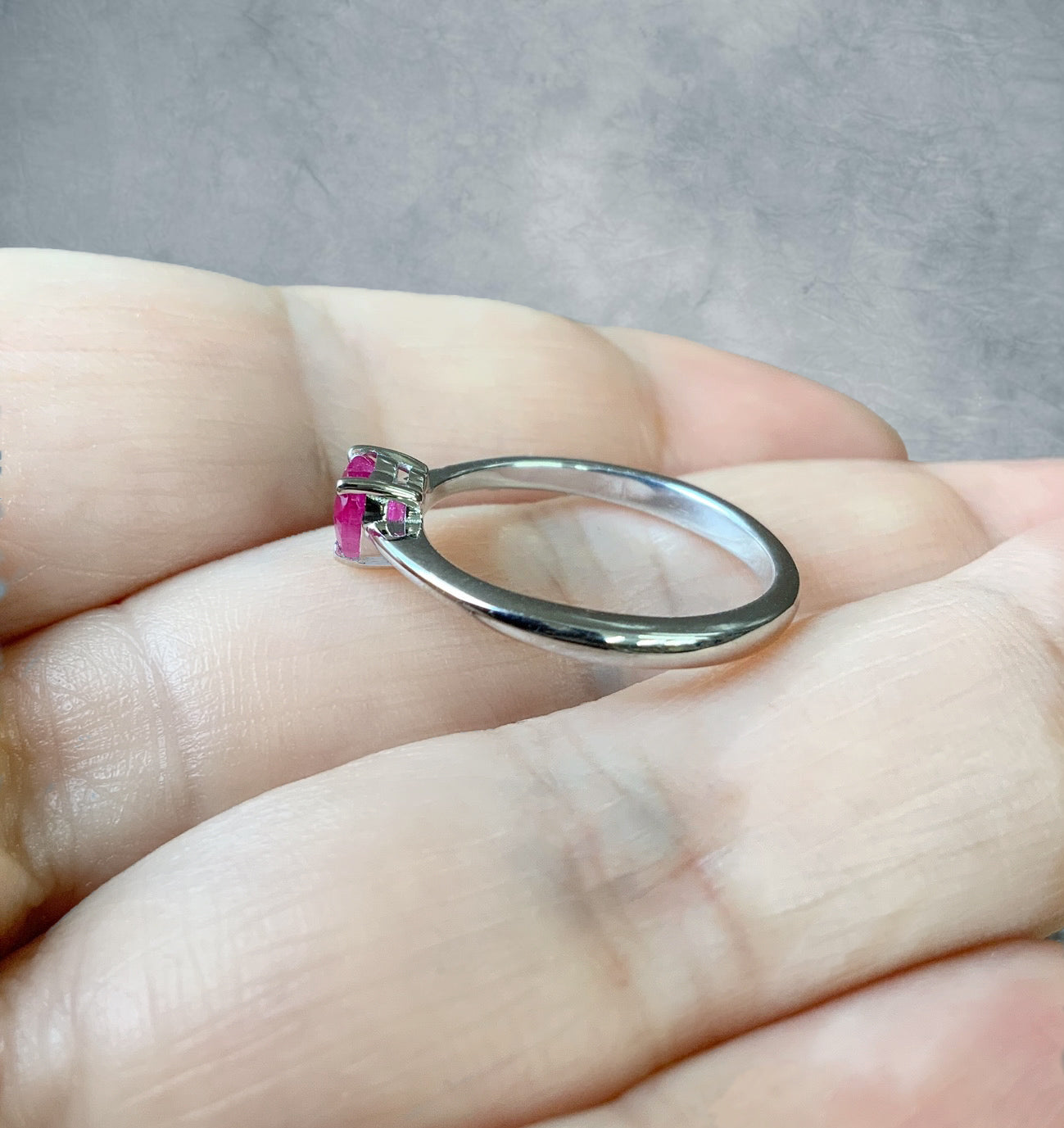 Ruby Heart Ring/ Solitaire Proposal Ring/ Heart Cut Ruby Engagement Ring/ Pink Red Heart Shaped Ruby July Birthstone Ring/ 14K 18K Platinum