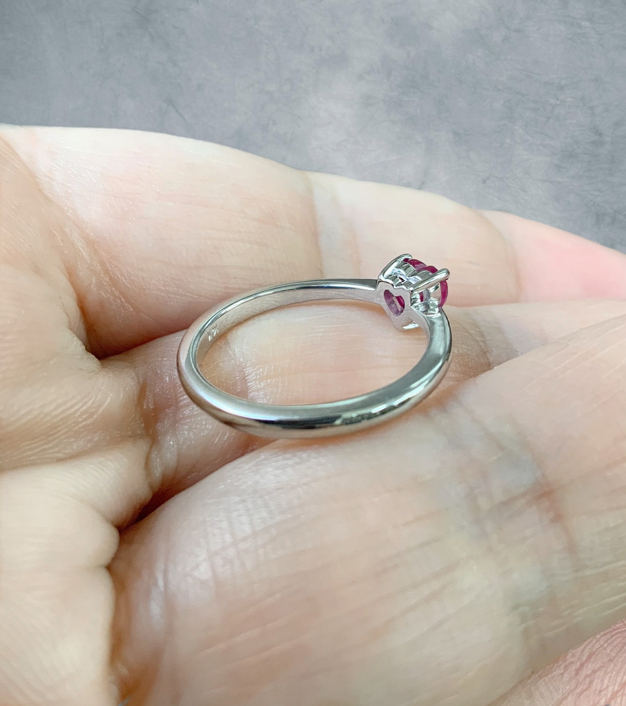 Ruby Heart Ring/ Solitaire Proposal Ring/ Heart Cut Ruby Engagement Ring/ Pink Red Heart Shaped Ruby July Birthstone Ring/ 14K 18K Platinum