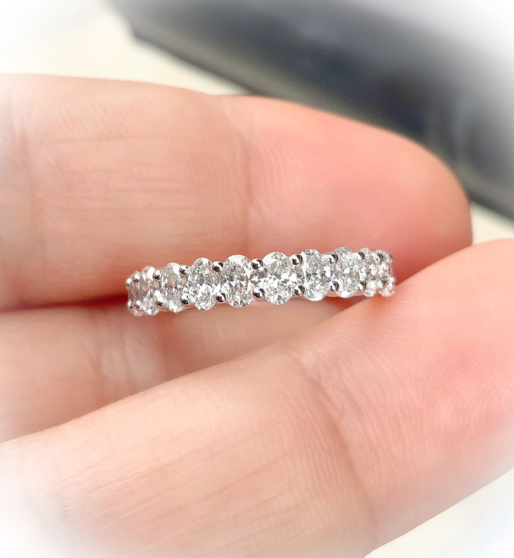 oval diamond 12 stone ring