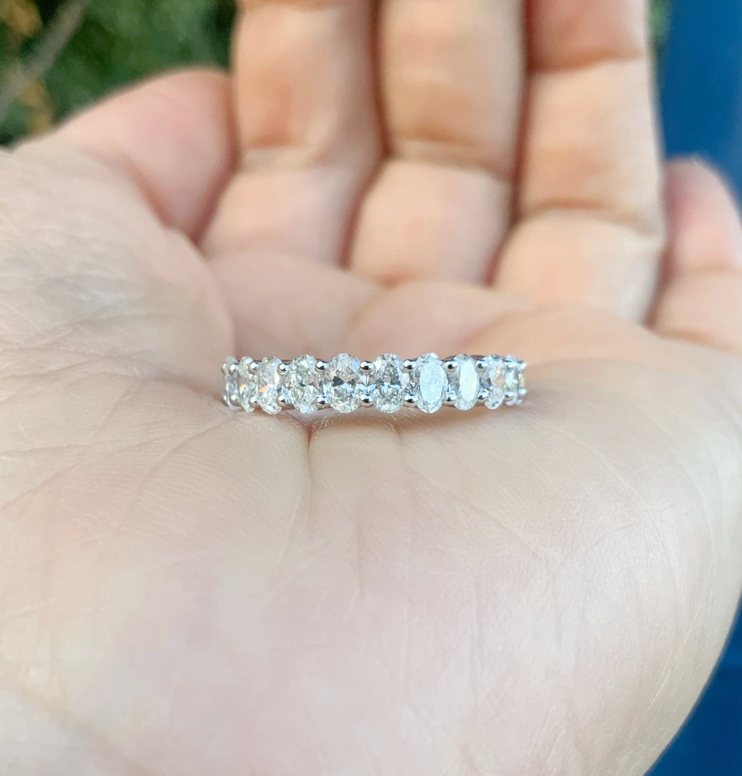 Reserved for Kate ONLY/ 1 Carat Band with 10 Oval Natural Diamonds/ Comes with APPRAISAL CERTIFICATE