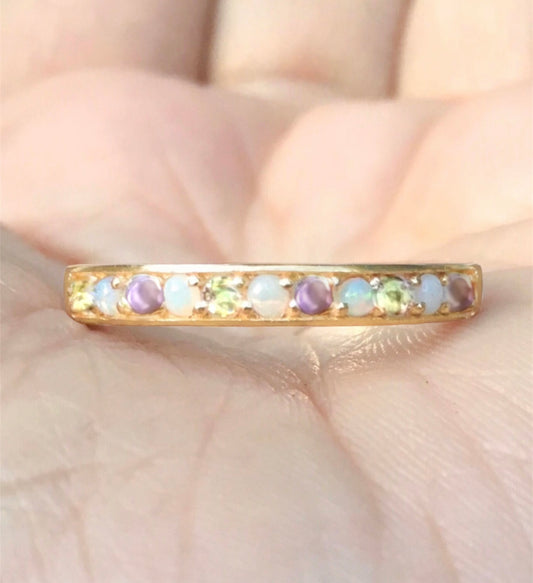 Reserved for Jessica/ 11-stone Opal, Peridot, Amethyst Band in the 1st Picture/ 2nd and Last Payment