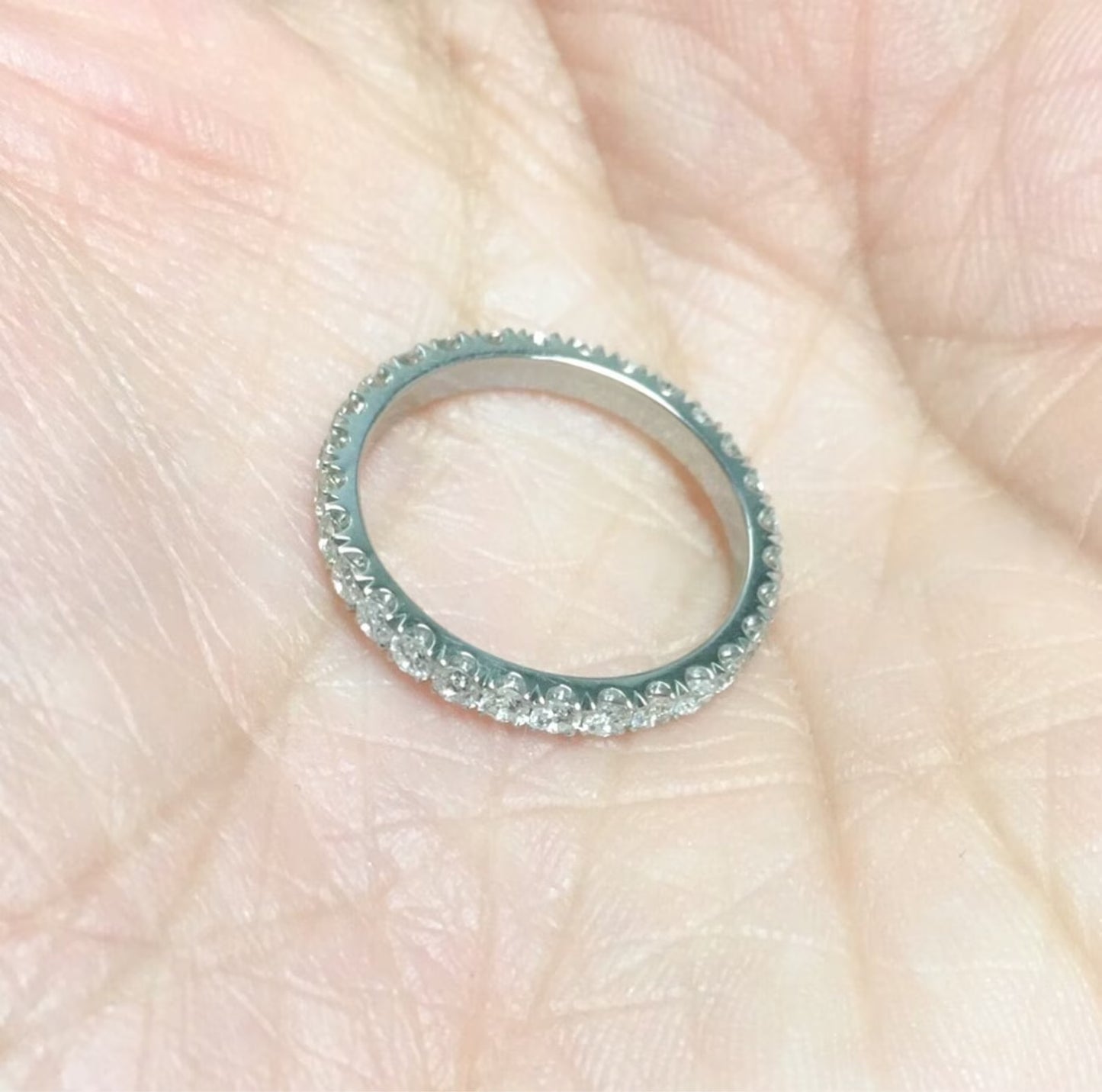 1 Carat Pave Natural Diamond Full Eternity Ring/ 1 Carat Diamond Wedding Band 2.3 MM/ Infinity Diamond Pave 2.3 MM Ring/ April Stacking Ring