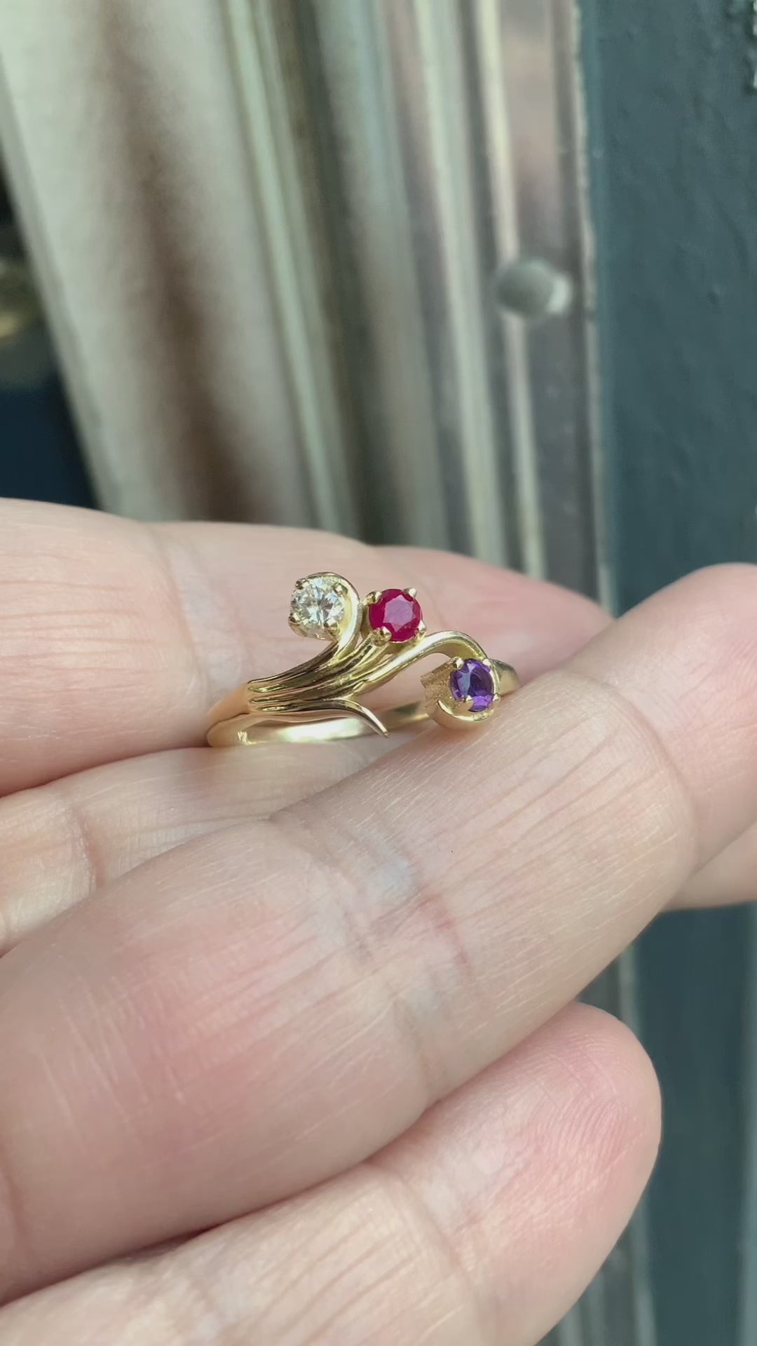Mother's Family Birthstone Floral Branch Ring Mother's Family Birthstone Floral Branch Ring
