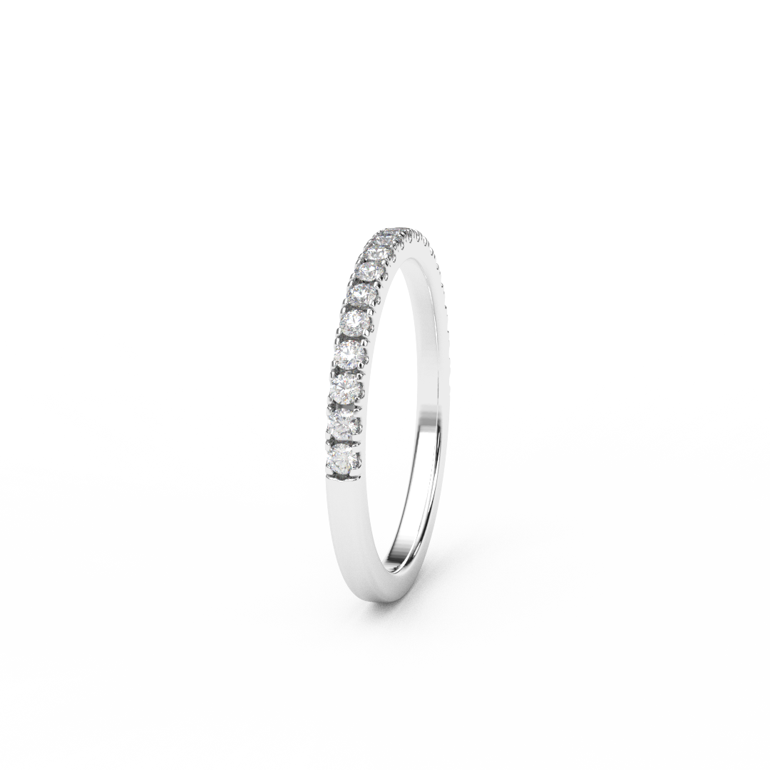 2mm Half Eternity Lab Grown Diamond Pave Ring