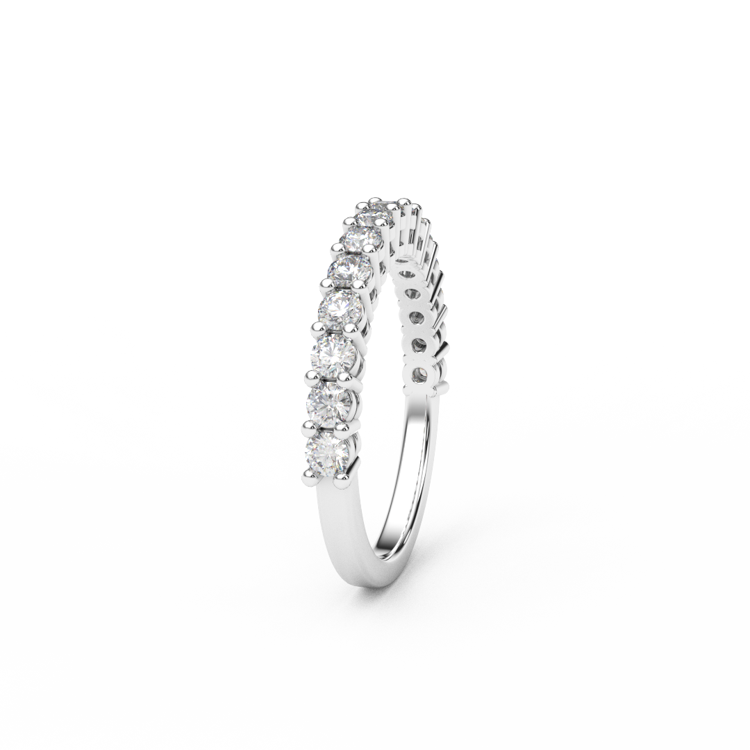 2.3mm Half Eternity Lab Grown Diamond Shared Prong Ring