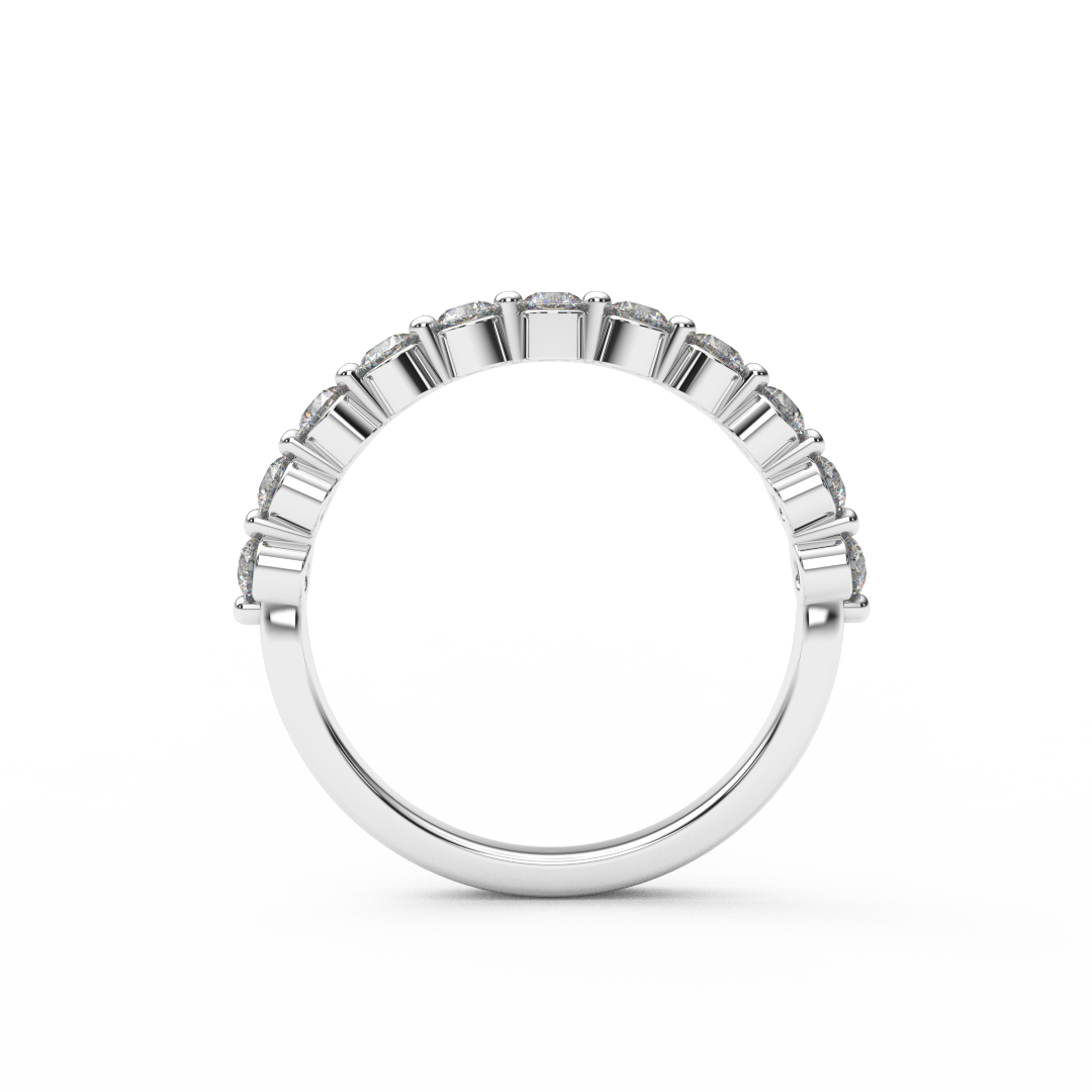 2.3mm Half Eternity Single Prong Floating Diamond Bubble Ring