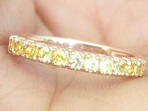 2mm Yellow Sapphire French Pave Band