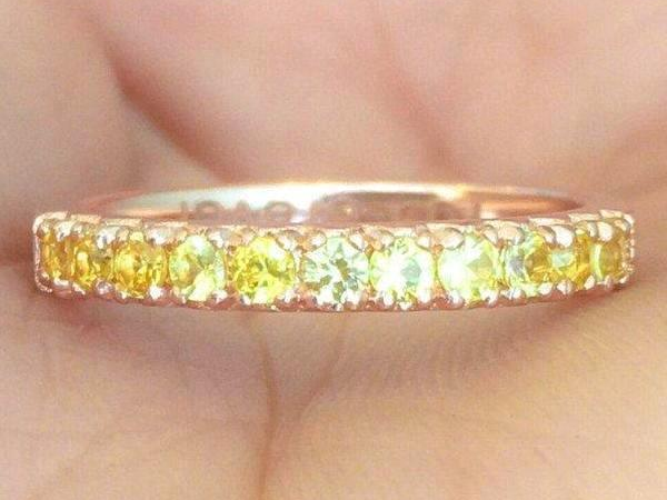 2mm Yellow Sapphire French Pave Band