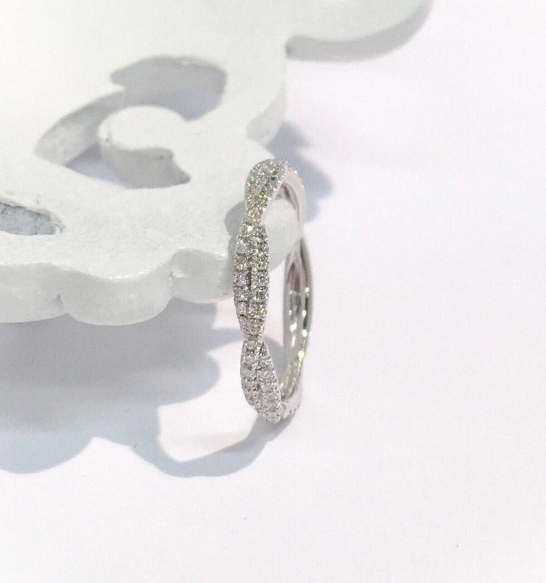 RESERVED FOR TAHLIA/ Two Bands/ One Twisted Pave Band & One Milgrain Marquise Band